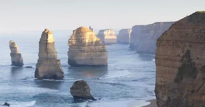 Majestic sea stacks of the Twelve Apostles on Victoria's Great Ocean Road.