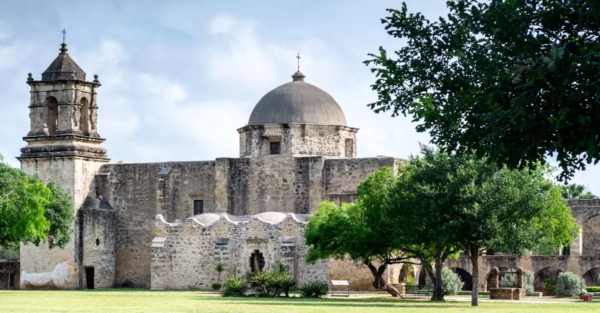 Explore the architectural splendor of Mission San Jos&eacute; in San Antonio, Texas.