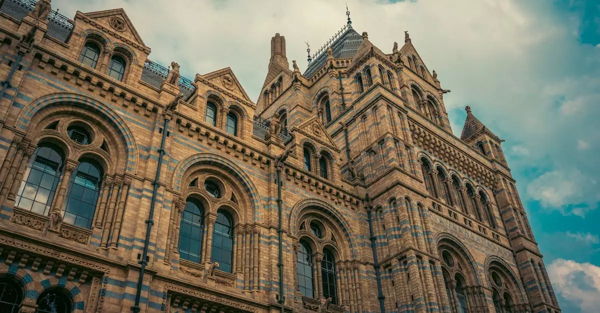 Captivating view of the iconic Natural History Museum's architecture in London.