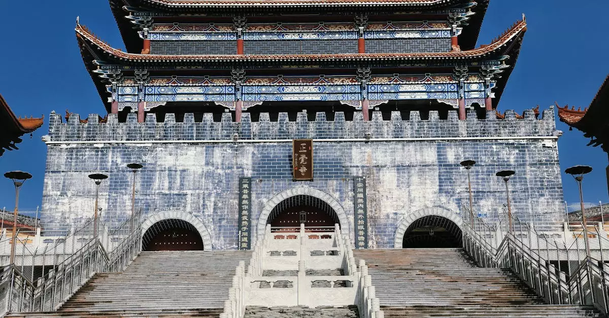 Discover the intricate architecture of a traditional Chinese temple in Zibo, Shandong Province.