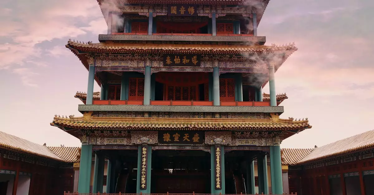 Stunning view of a traditional Chinese temple facade in Beijing, capturing architectural beauty.