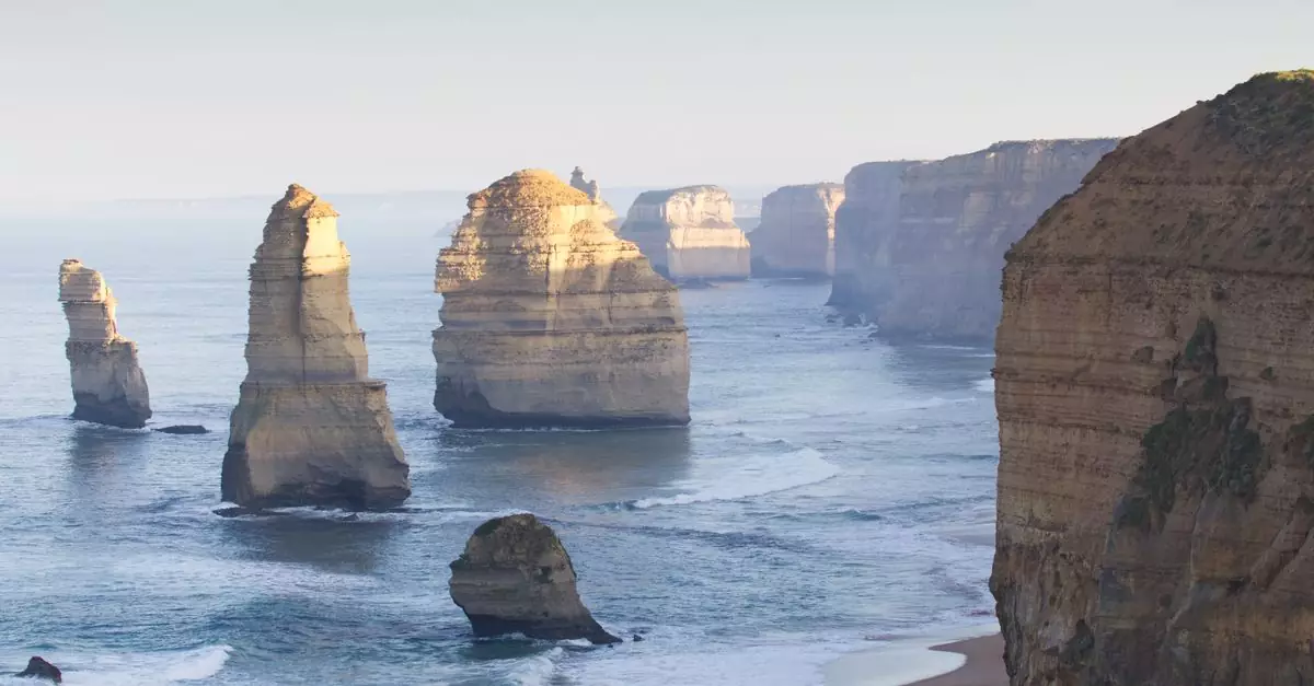 Majestic sea stacks of the Twelve Apostles on Victoria's Great Ocean Road.