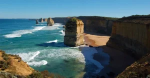 Stunning scenic shot of the 12 Apostles along the Great Ocean Road in Victoria, Australia.