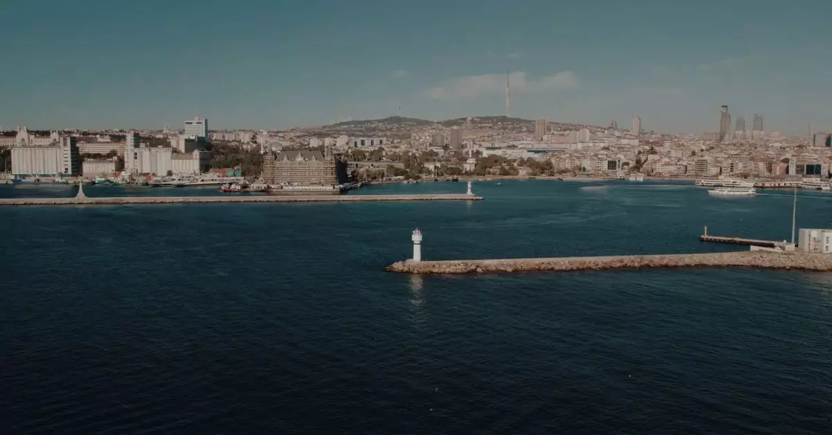 Stunning aerial view of Istanbul skyline with Bosphorus and lighthouse, capturing Turkey's vibrant cityscape.