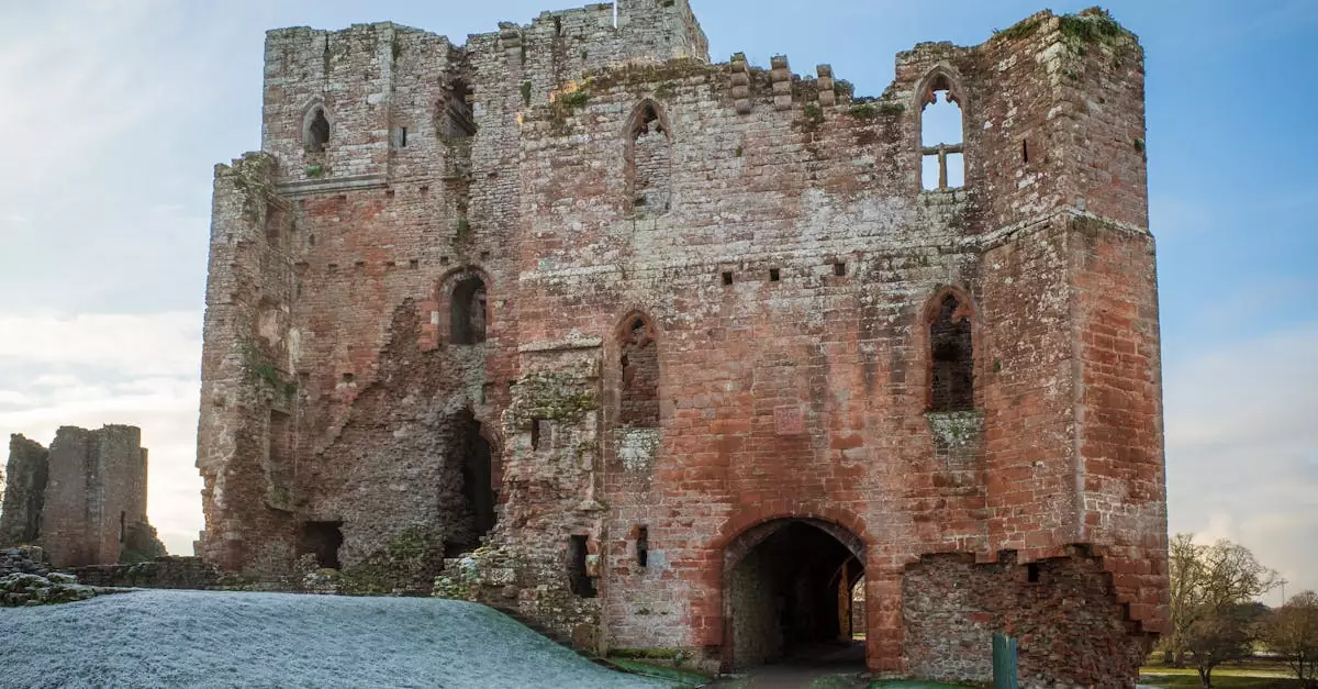 Explore the ancient Brough Castle ruins in England on a crisp winter day.
