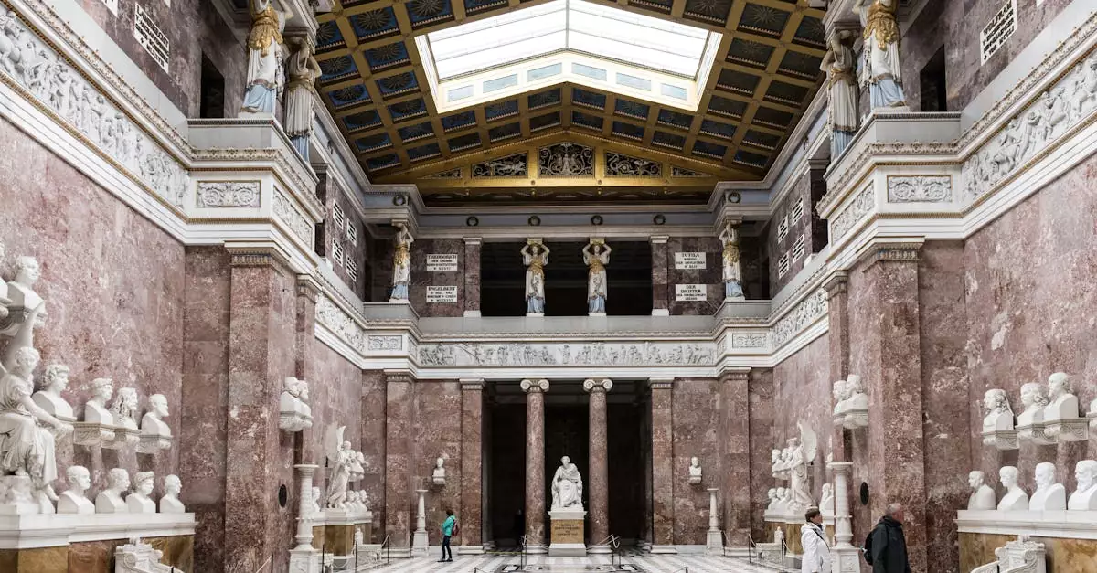 Explore the stunning interior of Valhalla Hall, a historic landmark in Regensburg, Germany.
