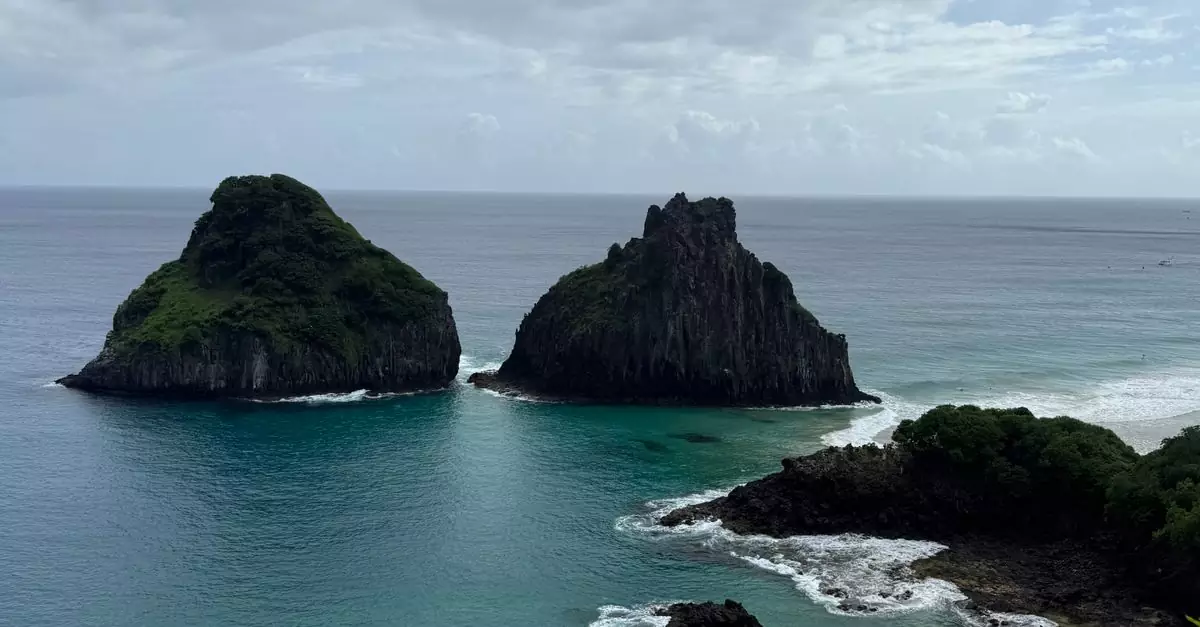 Breathtaking view of the Dois Irm&atilde;os islands in Fernando de Noronha, Brazil.