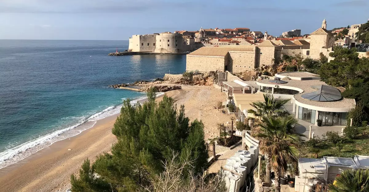 Explore the stunning coastline of Dubrovnik, with its historic architecture and shimmering Adriatic Sea, captured in summer.