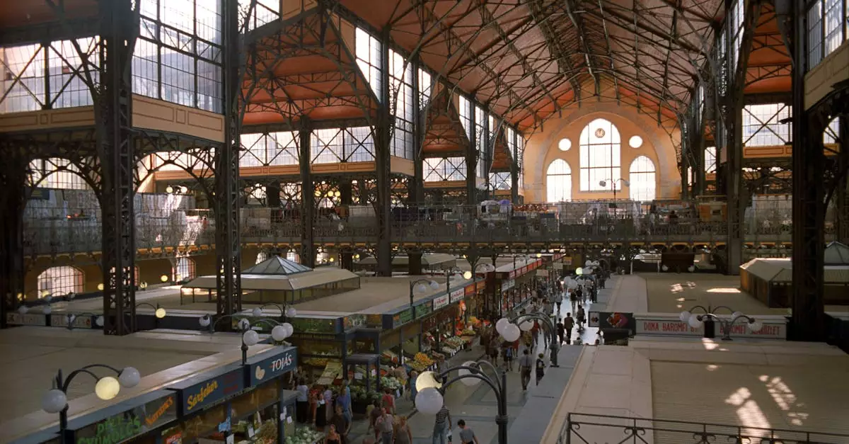 Explore the vibrant interior of Budapest's Great Market Hall, a bustling hub for locals and tourists.