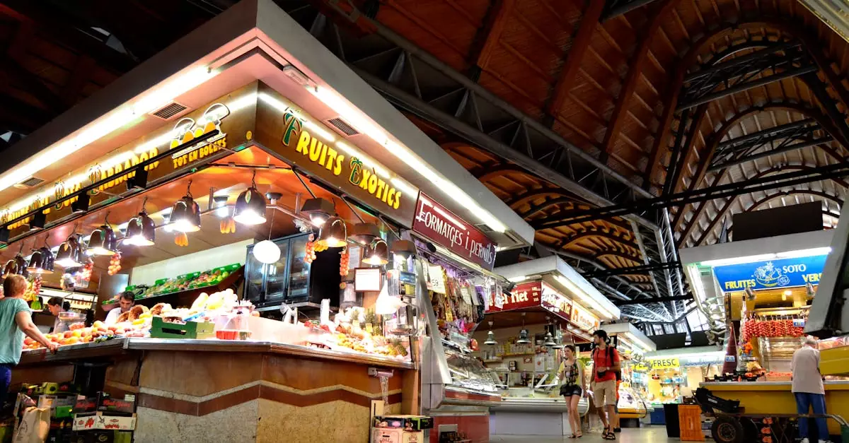 Explore the lively atmosphere of Mercat de Santa Caterina, a bustling market in Barcelona, Spain.