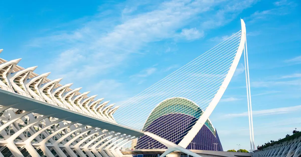 Explore the futuristic architecture of Valencia's City of Arts and Sciences on a bright day.