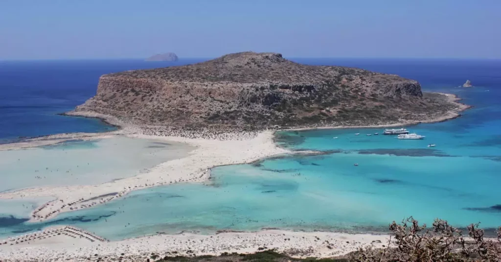 Best Hidden Islands Greece: Undiscovered Paradise Guide 2 Discover the stunning turquoise waters and sandy shores of Balos Beach in Crete, Greece from above.