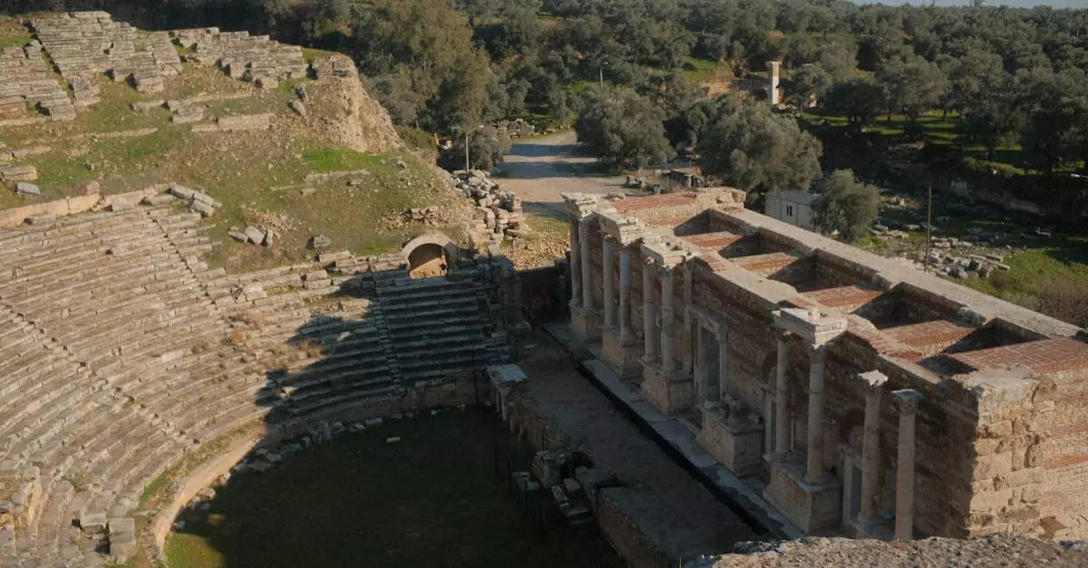 Explore the captivating ancient ruins of the Aphrodisias theatre in Aydın, Türkiye, showcasing Greek architectural heritage.