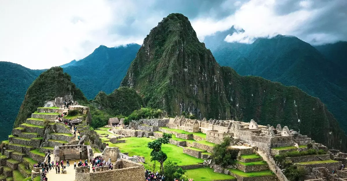 Breathtaking view of the ancient Incan city Machu Picchu in the Peruvian Andes.