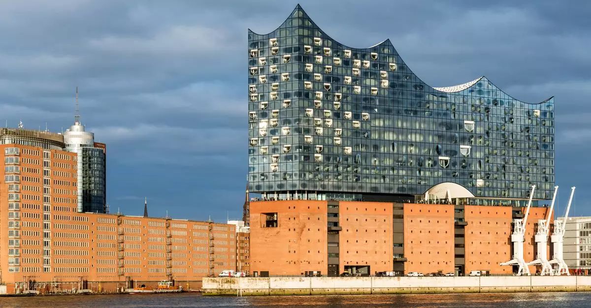 Spectacular view of Elbphilharmonie Hamburg with contemporary architecture and vibrant cityscape.