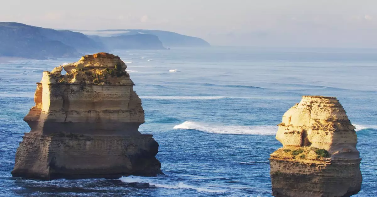 Explore the breathtaking view of the Twelve Apostles sea stacks along the Great Ocean Road in Victoria, Australia.