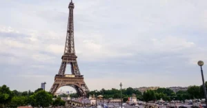 A striking view of the Eiffel Tower in Paris, capturing the essence of a popular travel destination.