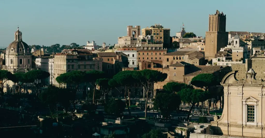 Explore the historical architecture of Rome with its ancient buildings and iconic landmarks.
