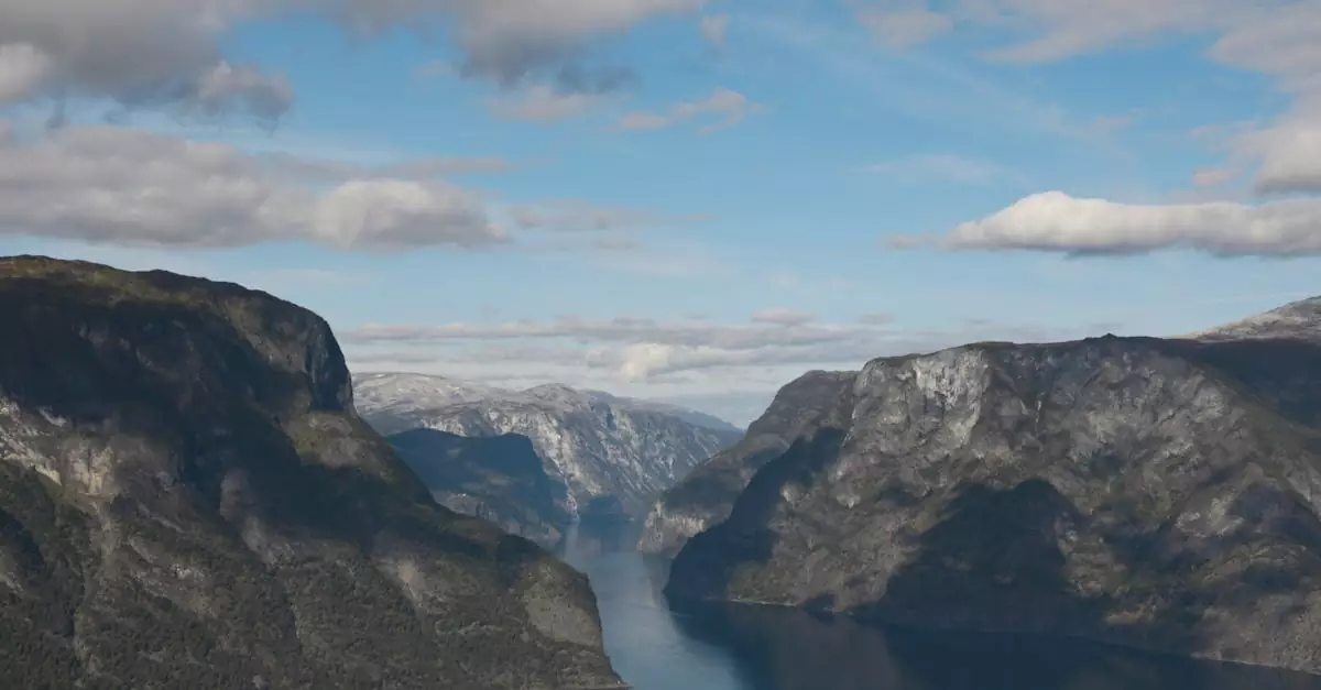A breathtaking aerial view of Sognefjord, Norway ideal for travel inspiration.