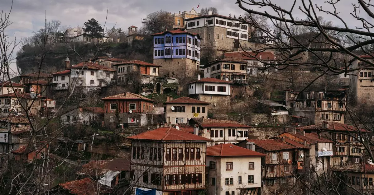 Historic Ottoman-era houses and scenic landscape of Safranbolu, Türkiye, an UNESCO World Heritage Site.