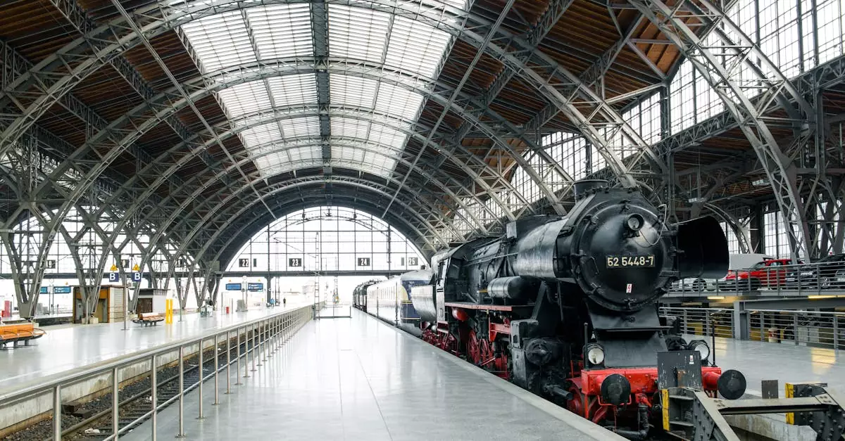 Explore the nostalgia of an old steam locomotive at Leipzig railway station.