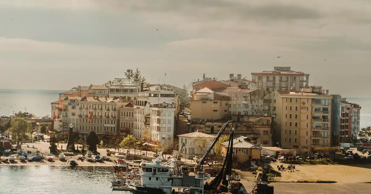 Explore the charming coastal town of Tirebolu, Giresun, T&uuml;rkiye with its vibrant architecture and serene sea view.