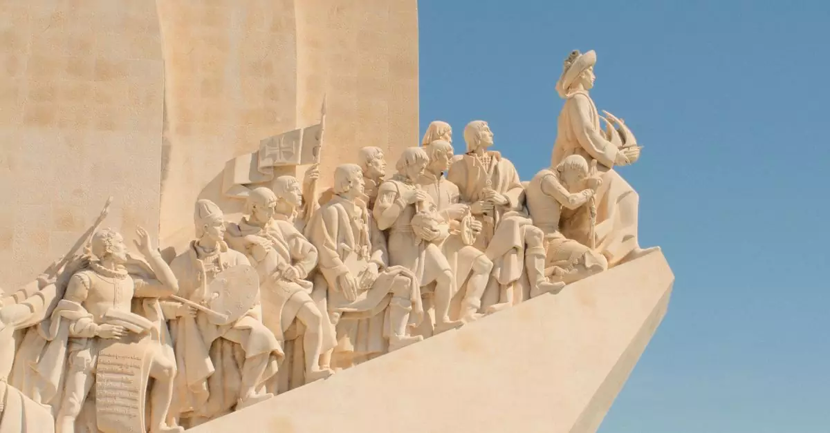 Explore the historic Padrao dos Descobrimentos monument in Lisbon, Portugal, under a clear blue sky.