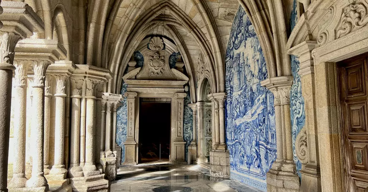 Explore the intricate Gothic architecture and blue azulejos of Porto Cathedral's interior cloisters.